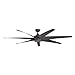 Kichler Lehr 80" Ceiling Fan in Distressed Black, 7-Blade Indoor Outdoor Fan, (80" W x 19.25" H), 310115DBK