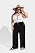 TIYOMI Plus Size Wide Leg Pants for Women Flowy Casual Loose Adjustable Elastic Waist Spring Summer Trousers with Pockets Drawstring Long Straight Yogo Pants Suitable for All Seasons Black 3XL
