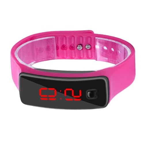 GOTOTOP LED Digital Watch, Silicone Strap Digital Display Sports Watch with LED Light 12-Hour Dial Electronic Display for Sport, Night Running, Step Counter ()