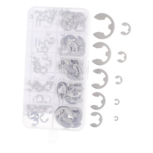 Veemoon - Veemoon Boîte Anneaux De Retenue Acier Inoxydable Clips à Pression Externes Rondelles Plates Assortiment De Circlips Pour Arbre