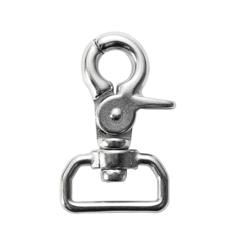 1-Pack Heavy-Duty Swivel Snap Hooks, 316 Stainless Steel Trigger Clasps for Lanyards, Keys, Pet Leashes, Rust-Resistant 360° Rotating Clips with Easy Spring Release for Secure Hold