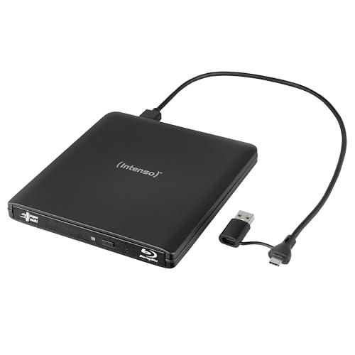 Intenso Lecteur Blu-Ray Externe Graveur Externe EOD 500BD Slim USB 3.2 pour Ordinateur Portable Bureau PC iMac MacBook Windows MacOS + Logiciel de Gravure Gratuit...