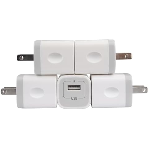Wall Charger Adapter USB Charging Block, 5Pack Single Port USB Plug in Charger Cube Box Power Blocks Brick Charger Station Compatible with Samsung Galaxy A53 A13 A54 A20 S23 S22 S20 S21 A25 Cover