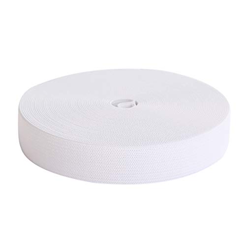 MYUREN 3/4 Inch by 20 Yard White Heavy Stretch High Elasticity Elastic Spool Knit Elastic Bands for Sewing