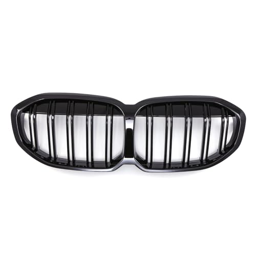 Gravity Performance Gloss Black Double Bar Kidney Grille Compatible with BMW 1 Series F40 2019-2024 Sporty Aggressive Improved Styling Twin Slat Radiator Grill Easy Fitting