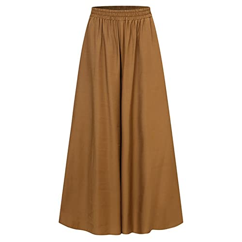 Women's Casual Wide Leg Pants Summer Clothes Pleated Elastic Waist Loose Palazzo Trousers with Pockets2