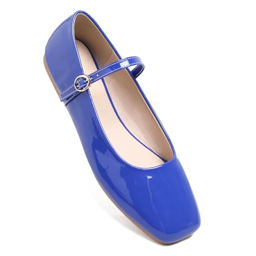 Image of LUXINYU Women's Slip on Flats,Classy Round Toe Solid Classic Mary Jane Ballet Dance Shoes Soft Comfortable PU Flat Shoes