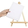 Set 4 Mini Cavalletti Con Tele Per Pittura - Legno, 20x15 Cm, Per Olio, Acrilico E Decorazione
