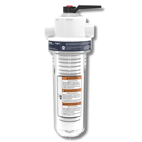 Whirlpool 10 x 2.5 Inch Whole House Water Filtration System WHKF-DWHV, 3/4' Ports, Clear Housing, NSF Certified Water Filter WHKF-GD05 Included