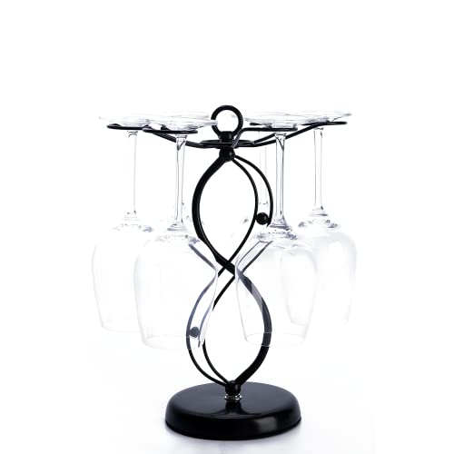 FOMANSH Support de Verre à Vin - Porte-Verres à Pied Suspendu sous Armoire en Métal avec Vis, Support de Rangement pour Verre en Fer Inoxydable avec 4...