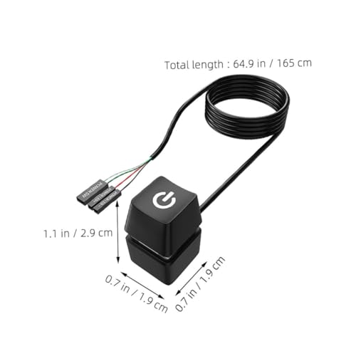 Cable de extensión de botón de encendido PC Uonlytech y cable de alimentación PC de 2 piezas 2