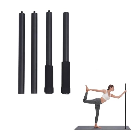 Gsycle Verstellbarer Yoga -Stick, Förderung Flexibilität Stahldehnungsstab vielseitiger Übungsstab mit Schaumstoffgriffen für die Fitness -Balance