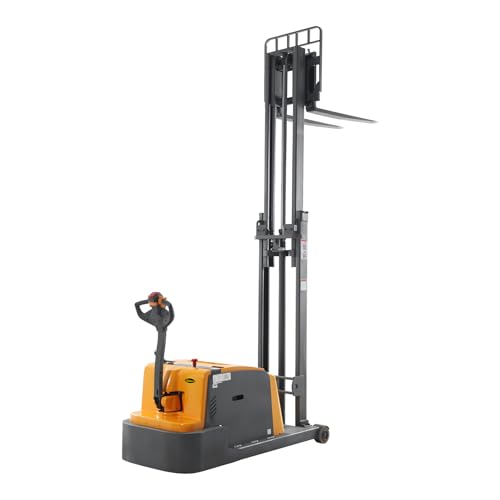 Apollo Full Electric Pallet Stacker, Counterbalanced Forklift, 3300 Lb. Capacity Material Lift, 118