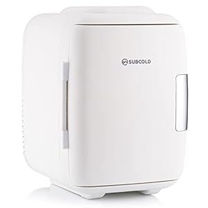 Subcold Classic4 Mini Fridge – Cooler & Warmer | 4 Litre/6 Cans | AC+USB | Portable Small Fridge for Skincare, Bedroom, Dorm, Car, Travel (White)