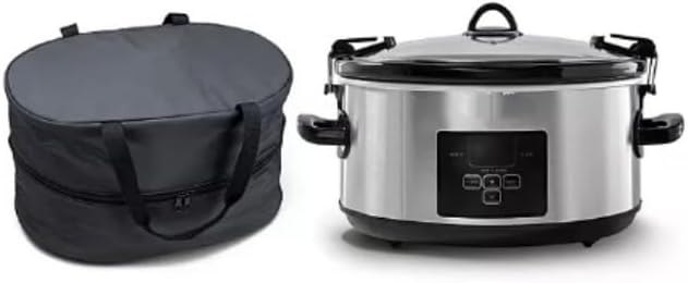 Miniatura 2 de Cook & Carry - Olla de cocción lenta ovalada de acero inoxidable extraíble con sistema de bloqueo y bolsa de viaje, 7 cuartos de galón