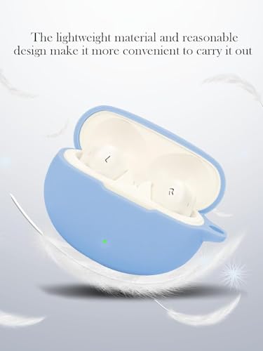 Image of Reiox Soft Silicone Protactive Case Cover Compitable for Oneplus Nord Buds 3 | 3 Pro (Sky Blue)