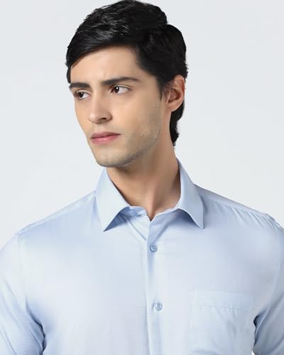 Image of Blackberrys Men's Cotton Solid Slim-Fit Formal Shirts