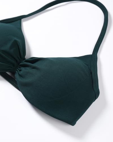 Image of AUROLA Influence Strappy Bra Sports Bras for Women, Backless Padded Impact Strappy Bra Workout Gym Yoga with Removable Cups