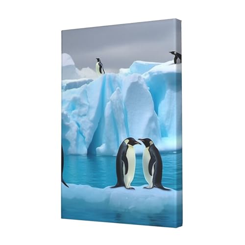 Impression toile pingouins iceberg pour masquer un mur vide 30x45