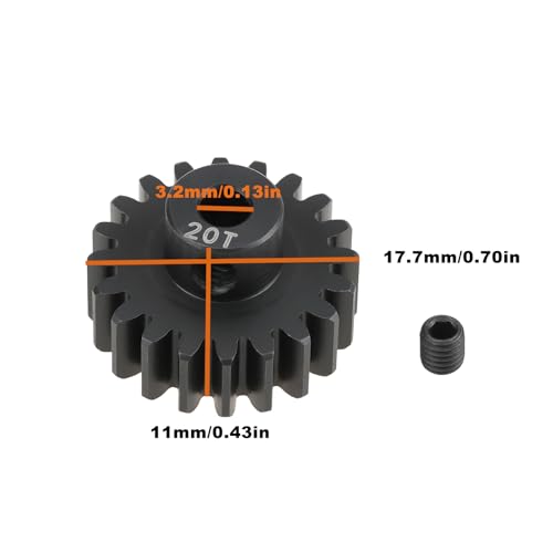 Briny River 32P 20T Stahlritzel 3950X kompatibel mit Tra-xxas 1/16 Mini Maxx 17,7 x 11 x 3,2 mm