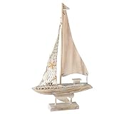 Velero de madera de 43 x 25 x 8 cm