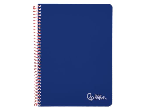 Cuaderno espiral liderpapel a4 witty tapa dura 80h 90gr dos rayas pauta 2,5mm con margen color azul oscuro
