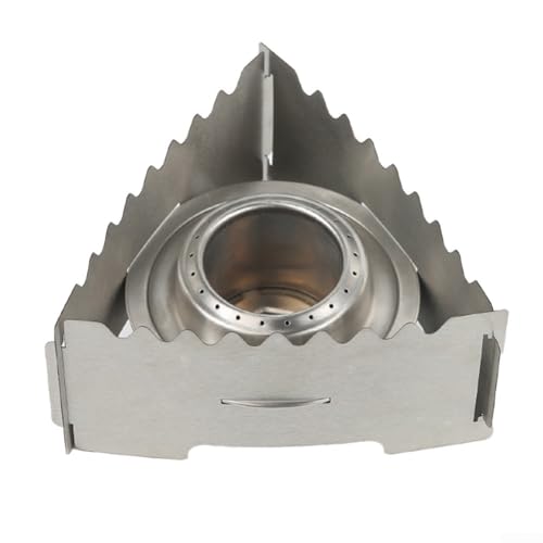 Réchaud à alcool portable en inox, modèle avec pare-vent