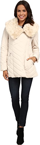 Steve Madden Women's Asymmetrical Zip Front Puffer Coat