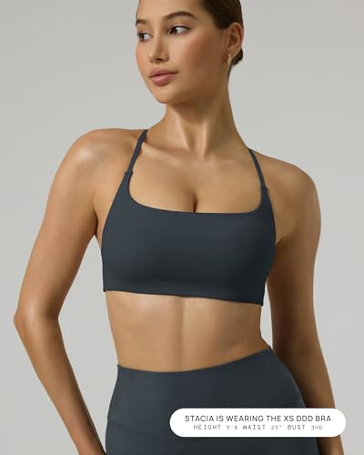 Image of PAVOI ACTIVE Open Back Strappy Yoga Workout Bras for Women - Low Support Criss-Cross Sports Gym Bra Removable Pads - FlexFlow