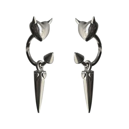 Boucles d'oreilles pendantes cône manchettes d'oreille diable mode