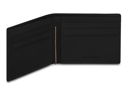 LUCA - Portefeuille avec pince à billets de LUCA Handmade en Allemagne, Nubuck noir