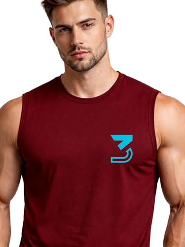 Image of 3Colours RGB Fitness Designer Gym Stringer Vest, Gym Vest, Racer Y Back, Sports Tank Tops, Sando for Men C Cut-3 Logo