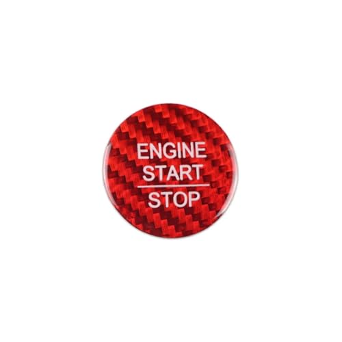 Autocollant carbone bouton de démarrage rouge : look sport au quotidien