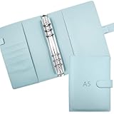 ROEOWENE Raccoglitore ad Anelli A5 Copertina per Raccoglitore Pelle PU Ricaricabile per Ca...