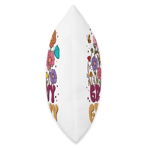 Retro Groovy Granny Mother's Day Hippie Flowers Mom Grandma Throw Pillow