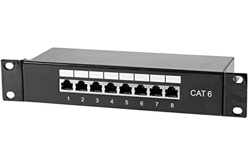 Panel de conexiones RJ45 Rackable 10 '8 puertos Cat6 STP