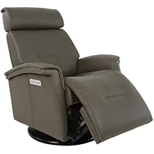 كرسي استرخاء Fjords Rome Small Power 3 Motor Relaxer مع إمالة كهربائية ومسند رأس ودعم أسفل الظهر في Graphite AL 547 Astro Line Premium Leather