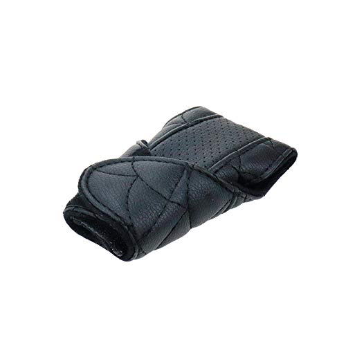 Modengzhe Leather Semi-Circle Pattern Gear Shift Knob Cover, Auto Car Shift Knob Protective Sleeve Hoop & Loop Type (Black) #TOP2