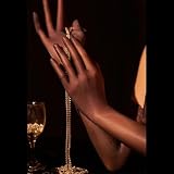 Spelonify Damen Lange durchsichtige Opernhandschuhe Nylon Abend Fäustlinge Transparent Party Nahtlos Club Wear Glänzende Fingerstrümpfe Mesh Spitze Handabdeckungen Elastisch Formell Braut (Größe
