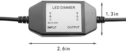 Maxmoral 1Pc Dc 12V 24V Led Strip Dimmer Switch With Dc Female Male Adapter Single Color Mini Led Lamp Lighting Accessories Brightness Adjustable Controller Manual Knob Dimmer Switch Black #TOP1