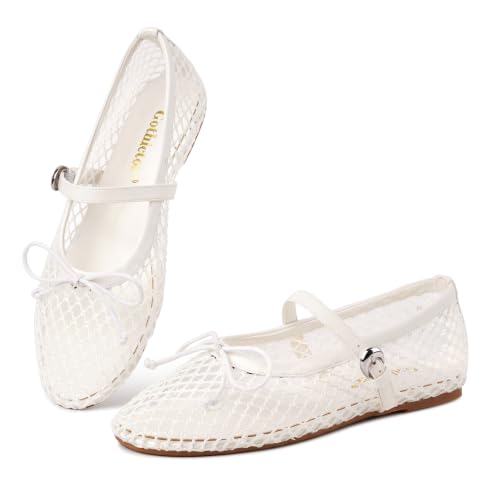 Image of Gothictor Women's Mesh Ballet Flats Round Toe Leopard Mary Jane Shoes Women | Cushioned Comfort, Easy to Style, Buckle Strap, Cheetah Print, Ballerina, Breathable, Wide Width, Non-Slip, Dressy Casual