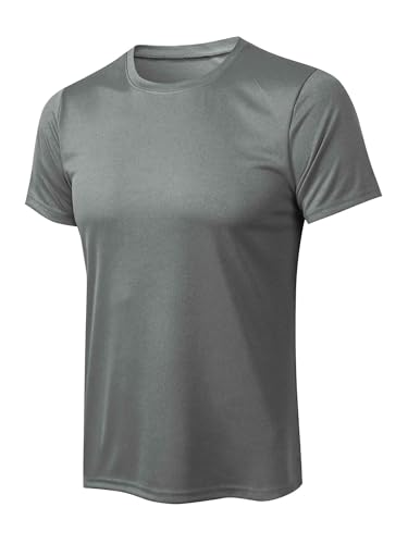 Men's Workout Cooling Running Shirts Quick Dry Short Sleeve Reflective Stripe Athletic Gym T-Shirts 01218YD