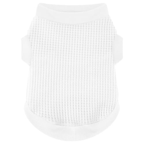 Image of Cozy and Functional Dog Shirts for Small Puppies: Stretchable White Attire with Easy-On Design, Ideal for Chihuahuas and Yorkies - Enhance Comfort and Playfulness on Chill Days Small