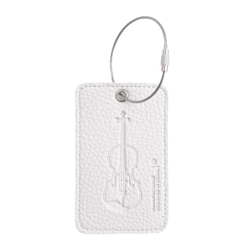 CURTIS Violin wire ID tags for Case, Luggage tag, Bag for instrument (White)