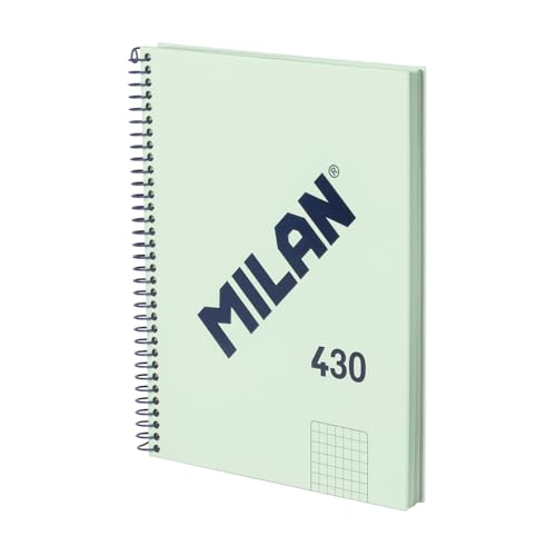 MILAN® Cuaderno A5 con tapa dura, cuadrícula 5 x 5 mm, 80 hojas de 95 gr/m², colección MILAN 430, verde