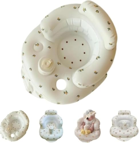 Xiraivke 子供用インフレータブルソファふわふわバスチェア 座り練習に最適・滑り止め付き・折りたたみ収納簡単