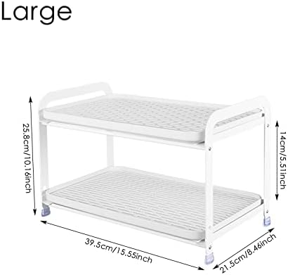 Cup Holder Drying Rack, Cup Mug Drying Holder Rack for Counter, Coffee Mug Rack 2 Tier, Coffee Cup Dryer Kitchen, Bottle Drying Rack, Mugs Organizer, Detachable Tray, Rustproof, Multifunctional