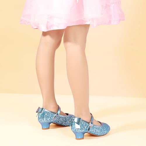 Image of PANDNAINJIA Girls Dress Shoes Toddler Heels Mary Jane Pumps