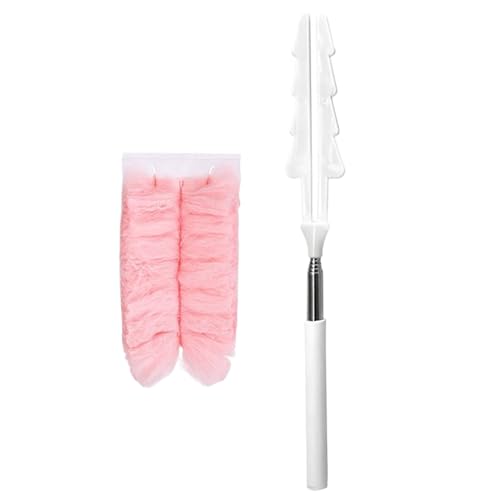 Duster F-Planta, manejo Largo Flexible, Acero Inoxidable, 44.09x1.97x1.97 Pulgadas, Plumero de Microfibra Extensible, Cepillo de Limpieza Lavable, para Techo, Ventilador de Techo Alto, persianas