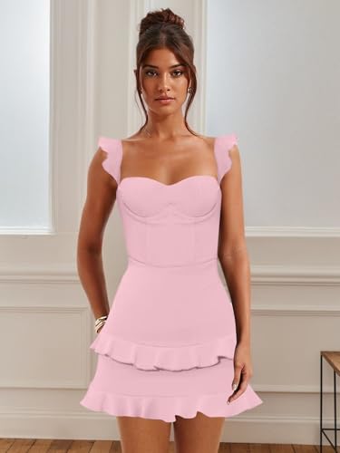 Short Ruffles Homecoming Dresses for Teens 2025 Tight Mini Prom Cocktail Party Dress4